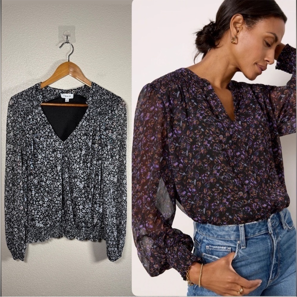 Evereve Petra Floral Blouse Medium
